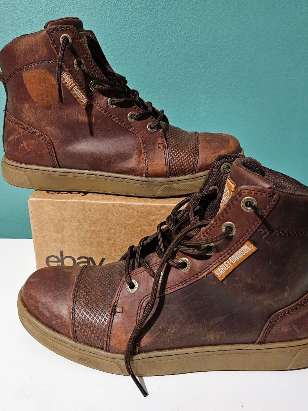Harley Davidson Men's Breman Brown Motorcycle Sneaker Boots Size 9.5 D96261